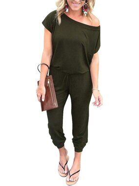 Women's Green Summer Dressy Outfits Off The Shoulder Imported Romper